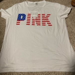 Red white and blue PINK tee